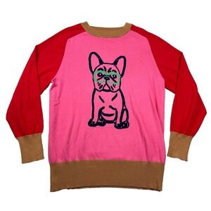 Oxknit Sweater Mens 4xl (fits XL) French Bulldog Colorblock Ragland Crewneck
